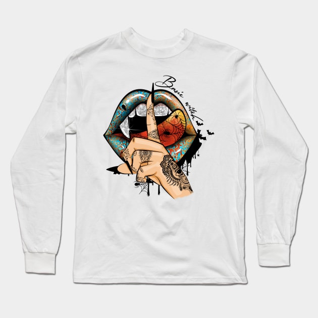 Shhh Basic witch Long Sleeve T-Shirt by MZeeDesigns